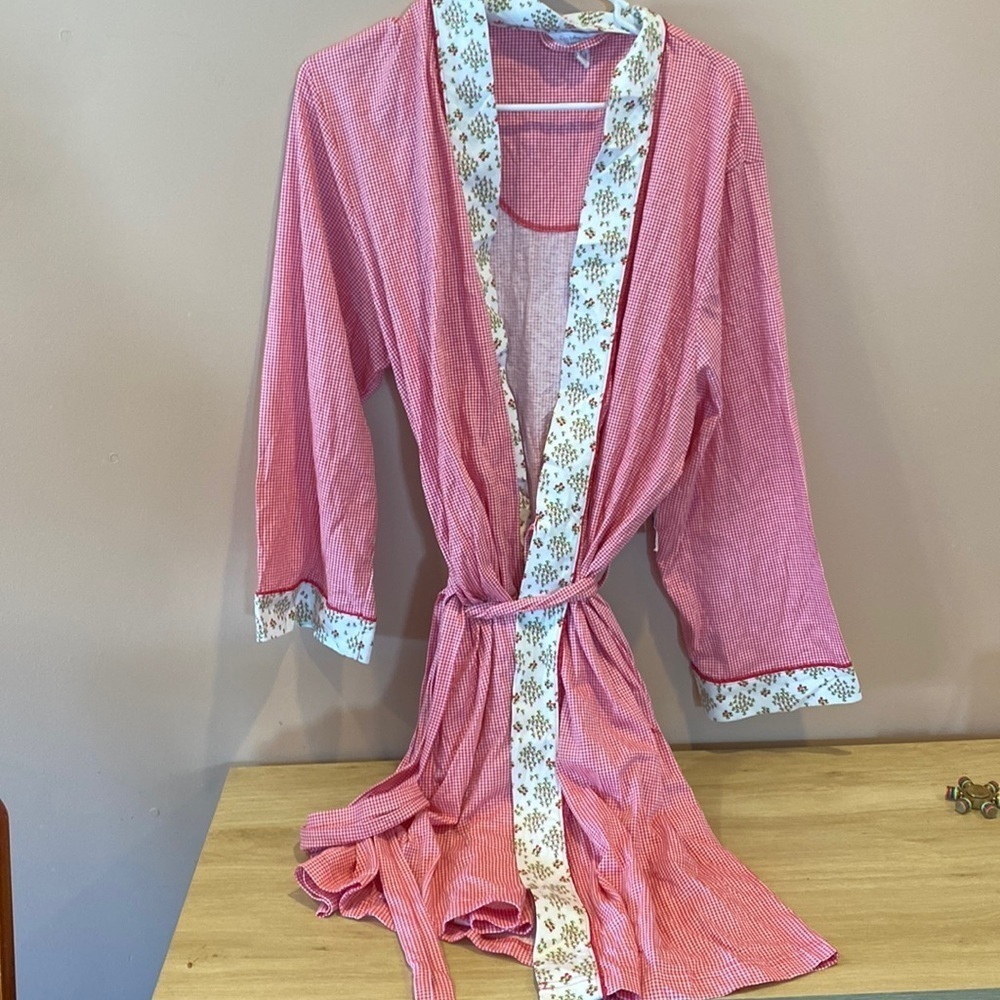 ❤️🌺 Vintage gingham floral robe